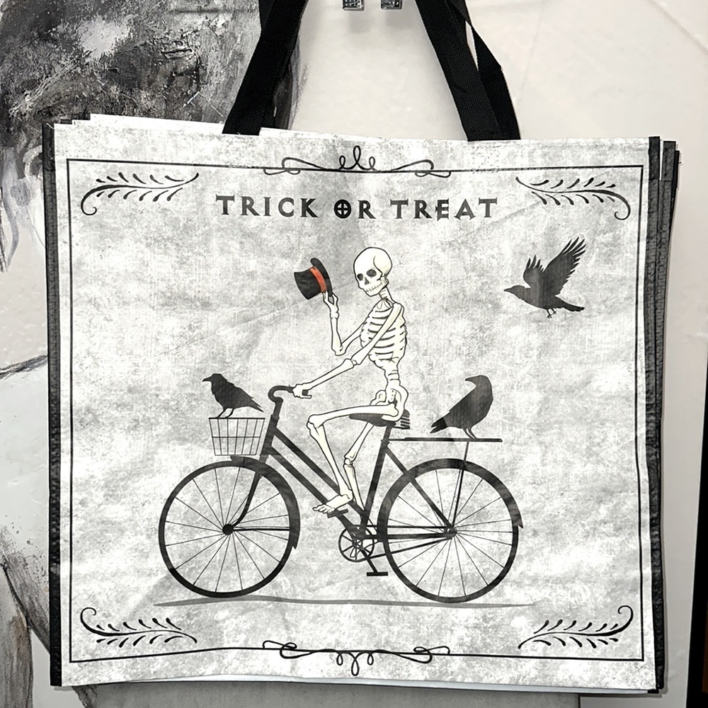 Halloween Skeleton trick or treat reusable bag